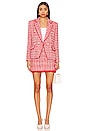 view 5 of 6 Eliza Tweed Blazer in Red & White