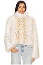 view 2 of 5 Georgina Leopard Faux Fur Jacket in Snow Leopard
