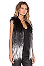 view 2 of 3 CHALECO OMBRÉ PELO SINTÉTICO ZIA in Grey & Black & Creme