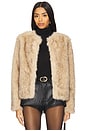 view 1 of 5 Lucas Faux Fur Jacket in Brown & Black