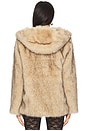 view 4 of 5 Della Faux Fur Hood Jacket in Brown & Black