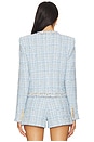 view 4 of 6 Betsy Buttoned Tweed Blazer in Sky Blue Multi