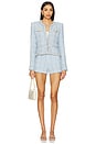 view 5 of 6 Betsy Buttoned Tweed Blazer in Sky Blue Multi