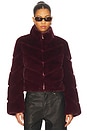 view 1 of 4 Brianna Faux Fur Jacket in Cabernet