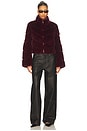 view 4 of 4 Brianna Faux Fur Jacket in Cabernet