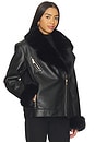 view 2 of 4 Walt Faux Fur Shearling Moto Jacket in Black