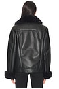 view 3 of 4 Walt Faux Fur Shearling Moto Jacket in Black