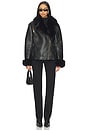 view 4 of 4 Walt Faux Fur Shearling Moto Jacket in Black