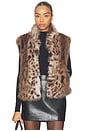 view 1 of 5 Liona Leopard Faux Fur Vest in Winter Leopard