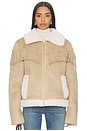 view 2 of 5 Inez Vegan Faux Shearling Jacket in Taupe & White