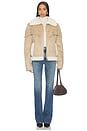 view 5 of 5 Inez Vegan Faux Shearling Jacket in Taupe & White