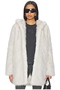 view 1 of 6 Eden Faux Fur Coat in Cream With Grey Tip