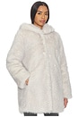 view 3 of 6 Eden Faux Fur Coat in Cream With Grey Tip