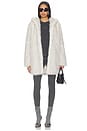 view 5 of 6 Eden Faux Fur Coat in Cream With Grey Tip