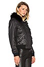 view 3 of 6 Georgina Asiatic Raccoon Bomber Jacket in Black
