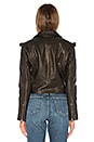 view 3 of 4 Roxy Ruffle Moto Jacket in Black