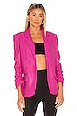 view 1 of 5 Millie Vegan Leather Blazer in Hot Pink