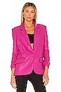 view 2 of 5 Millie Vegan Leather Blazer in Hot Pink
