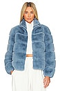 view 1 of 5 Jodi Faux Fur Jacket in Denim Blue