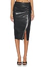 view 1 of 6 Regina Studded Vegan Leather Skirt in Black