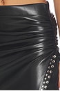 view 6 of 6 Regina Studded Vegan Leather Skirt in Black