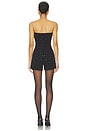 view 3 of 4 Estella Crystal Crepe Romper in Black & Clear