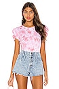 view 1 of 4 Callie Puff Top in Pink Tie Dye
