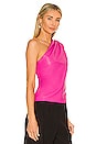 view 2 of 4 Catalina Vegan Leather Top in Hot Pink