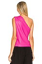 view 3 of 4 Catalina Vegan Leather Top in Hot Pink
