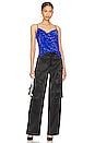 view 4 of 5 Monet Sequin Cami in Cobalt Blue