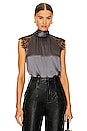 view 1 of 4 Shayna Halter Blouse in Charcoal & Black