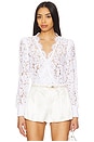 view 1 of 5 Kairi Lace Wrap Blouse in White