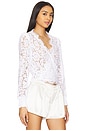 view 3 of 5 Kairi Lace Wrap Blouse in White