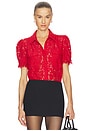 view 1 of 4 Mina Lace Top in Scarlet