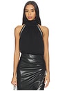 view 1 of 5 Brenna Studded Halter Blouse in Black & Silver