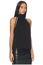 view 2 of 5 Brenna Studded Halter Blouse in Black & Silver