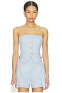 view 1 of 4 Ellery Chambray Suiting Bustier in Chambray Blue