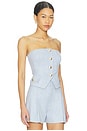 view 2 of 4 Ellery Chambray Suiting Bustier in Chambray Blue