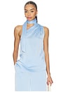 view 1 of 4 Caliope Hammered Scarf Blouse in Light Blue