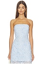 view 1 of 5 Bethany Two Tone Lace Bustier in Light Blue & White