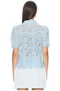 view 3 of 4 Mina Lace Shirt in Dusty Blue