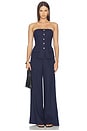view 4 of 4 Quinn Linen Bustier in French Navy