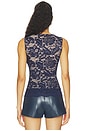 view 4 of 5 Leila Lace Top in Navy & Beige