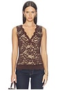 view 1 of 4 Leila Lace Top in Espresso & Beige