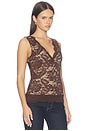 view 2 of 4 Leila Lace Top in Espresso & Beige