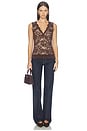 view 5 of 4 Leila Lace Top in Espresso & Beige