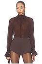 view 1 of 5 Noor Combo Crystal Blouse in Espresso