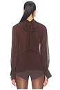 view 4 of 5 Noor Combo Crystal Blouse in Espresso