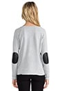 view 3 of 4 Emma Leather Front Log Sleeve Top in Grey