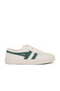view 1 of 6 Coaster Strap Plimsolls in Off White & Green Mist